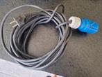CEE adapterkabel 10m  en verloopstekker, Caravans en Kamperen, Ophalen, Zo goed als nieuw
