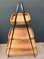 Etagère met 4 houten plateaus, Huis en Inrichting, Woonaccessoires | Etagères, Ophalen, Zo goed als nieuw