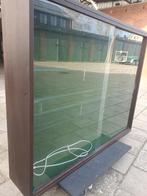 Vitrinekast teak/hout 122x23 diep 97 hoog, Huis en Inrichting, Kasten | Vitrinekasten, Ophalen, Gebruikt, 100 tot 150 cm, Glas