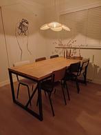 Eettafel hout met staal, Huis en Inrichting, Tafels | Eettafels, Ophalen, 50 tot 100 cm, Zo goed als nieuw, Vijf personen of meer