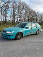 Saab 9-5 3.0 T V6 Estate AUT 2000 Blauw Carbagerun 2023, Auto's, Saab, Zwart, Blauw, Leder, Stationwagon