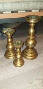 Set van 3 messing pen kandelaars, Ophalen of Verzenden, Overige materialen