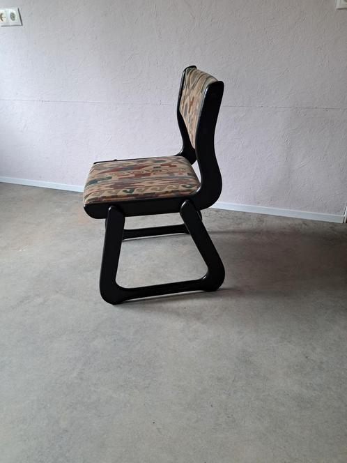 set van 4 space age stoelen, Huis en Inrichting, Stoelen, Gebruikt, Vier, Hout, Stof, Zwart, Ophalen of Verzenden