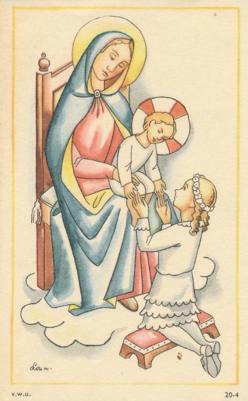 16 Mooie gave devotieprentjes van Uitg. VWU, Verzamelen, Religie, Zo goed als nieuw, Christendom | Katholiek, Kaart of Prent, Verzenden