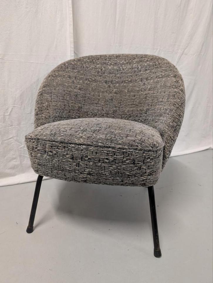 Mid-century cocktail fauteuil - 70s, Huis en Inrichting, Fauteuils, Gebruikt, Metaal, Stof, 50 tot 75 cm, Minder dan 75 cm, Ophalen