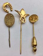 Vintage broche pin goud verguld 4 stuks lot broches vintage, Verzenden, Goud, Broche, Verguld