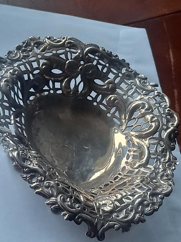 Zilveren Opengewerkte Schaal, Londen 1891, Antiek en Kunst, Antiek | Schalen, Ophalen of Verzenden
