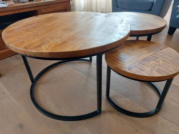 Salontafelset, set van 3, mangohout beschikbaar voor biedingen