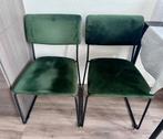 Stoelen velvet groen - Leen Bakker, Ophalen, Zo goed als nieuw, Overige kleuren, Twee