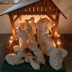 Gietklei keramiek kerstgroep met stal, Hobby en Vrije tijd, Ophalen of Verzenden