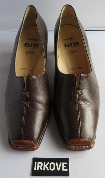 ARA BRUINE PUMPS MET BEIGE NEUS * Maat 5,5, / 38,5 H * beschikbaar voor biedingen