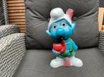 Zgan, niet kapot, vintage Tiroler smurf groot 30cm item 9051, Ophalen, Zo goed als nieuw, Overige Smurfen, Poppetje, Figuurtje of Knuffel