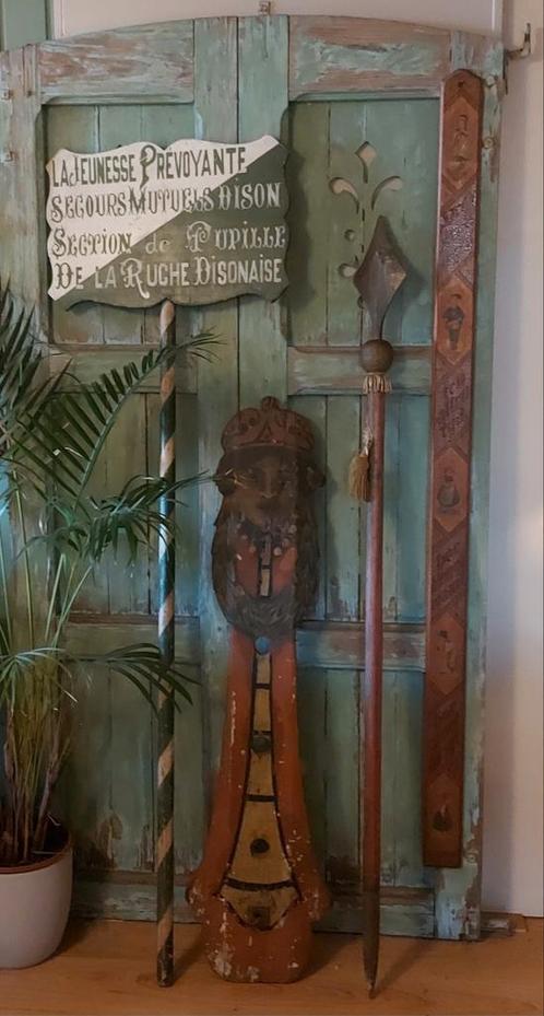 Antieke franse vaandelstok met kwast & prikpunt, Antiek en Kunst, Antiek | Woonaccessoires, Ophalen