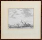 Abcoude Gezicht op ’t slot en dorp Abcoude. J de Beyer, Antiek en Kunst, Kunst | Etsen en Gravures, Ophalen of Verzenden