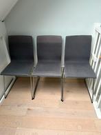 6x LILLÅNÄS Eetkamerstoel, verchroomd/Gunnared Donkergrijs, Ophalen, Gebruikt, Vijf, Zes of meer stoelen, Stof