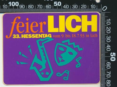 Sticker: Feierlich 1993 - Lich, Verzamelen, Stickers, Zo goed als nieuw, Bedrijf of Vereniging, Verzenden