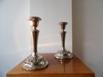 Art Deco Engelse Kandelaars, verzilverd, Antiek en Kunst, Antiek | Kandelaars, Ophalen of Verzenden, Zilver