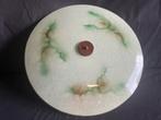 Vintage Plafonniere met Glazen Kap, Ophalen of Verzenden, Gebruikt, Glas