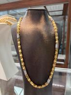 Prachtige 14 karaats gouden magnum ketting met blokjes, Ophalen of Verzenden, Nieuw, Goud