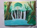 Zelfgemaakt schilderij van een landschap, Ophalen of Verzenden
