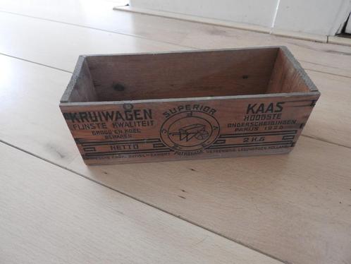 Klein oud houten kistje, oud reclame-materiaal van Frico, Huis en Inrichting, Woonaccessoires | Kisten, Gebruikt, Minder dan 50 cm