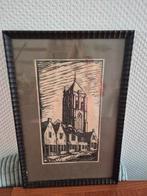 Houtsnede door Jac de Beer, Antiek en Kunst, Kunst | Etsen en Gravures, Ophalen