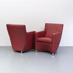 2x Leolux Dolcinea fauteuil, Cherry rood leder - nieuwstaat!, Huis en Inrichting, Fauteuils, Ophalen of Verzenden, Zo goed als nieuw