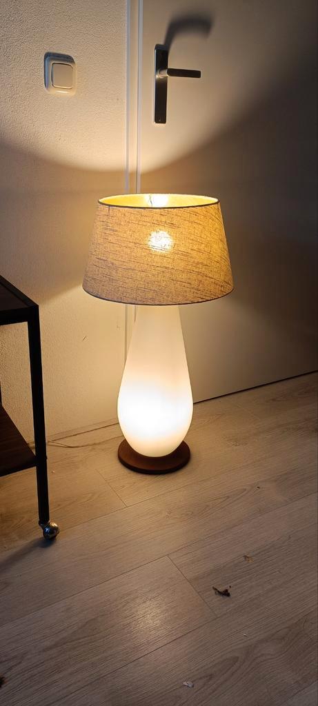 Vintage Vloerlamp met 2 Lichtpunten, Huis en Inrichting, Lampen | Vloerlampen, Gebruikt, 100 tot 150 cm, Metaal, Stof, Ophalen