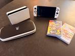 Nintendo Switch OLED + 2 Games + 128 SD kaart + Hoes, Spelcomputers en Games, Spelcomputers | Nintendo Switch, Switch OLED, Met games