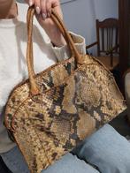 Handgemaakte slangenleren handtas, Sieraden, Tassen en Uiterlijk, Tassen | Damestassen, Ophalen of Verzenden, Gebruikt, Bruin