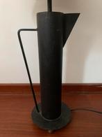 Bauhaus brutalist vintage design lamp zwart staal taupe kap, Ophalen of Verzenden
