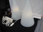 Set glazen Teepee cone lampen (2) SCE France , Post Modern, Ophalen of Verzenden, Gebruikt, Glas, Minder dan 50 cm