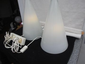 Set glazen Teepee cone lampen (2) SCE France , Post Modern beschikbaar voor biedingen