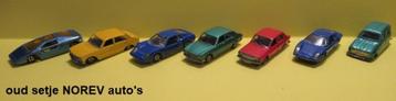 leuke set van 7 stuks oude Franse NOREV auto's jaren 70 beschikbaar voor biedingen