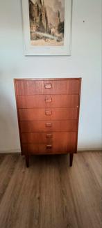 Scandinavische design ladenkast, Huis en Inrichting, Ophalen, Gebruikt, 5 laden of meer, Teakhout