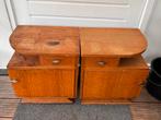 Set van 2 art deco vintage nachtkastjes te koop Groningen, Huis en Inrichting, Ophalen, Gebruikt, Minder dan 45 cm, Minder dan 55 cm