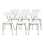 Set Van 6 Grijze Formica Stoelen Chroom Eetkamerstoelen 60's, Huis en Inrichting, Ophalen, Gebruikt, Metaal, Grijs