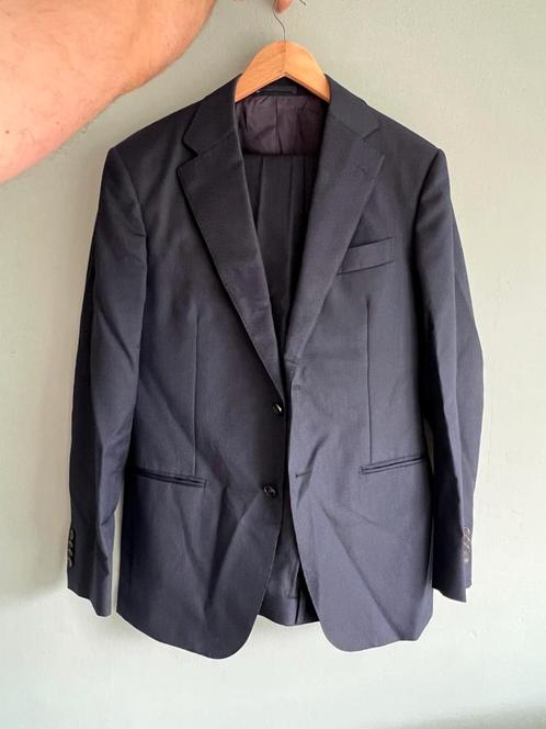 Suitsupply pak, maat 50, krijtstreep, Kleding | Heren, Kostuums en Colberts, Gedragen, Maat 48/50 (M), Blauw, Ophalen of Verzenden