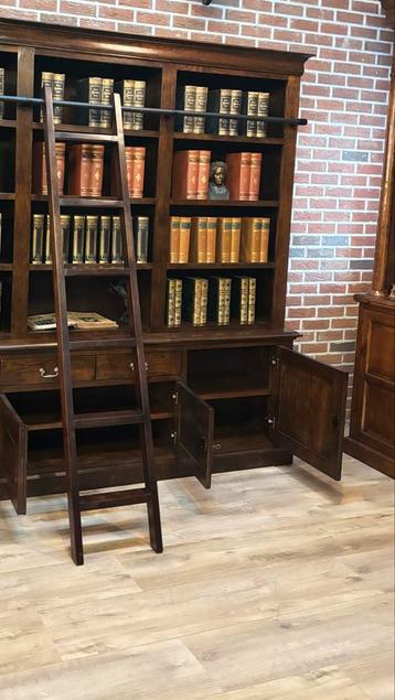 Boekenkast met Ladder eikenhout - afbeelding 9