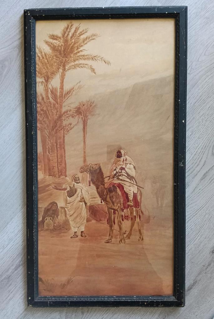 oriëntalistisch Arabieren in de woestijn - Otto Pilny 1930, Antiek en Kunst, Kunst | Schilderijen | Klassiek, Ophalen of Verzenden