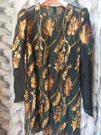 Vintage tuniek jurk zwart met goud 38, Maat 38/40 (M), Ophalen of Verzenden, Zo goed als nieuw, Zwart
