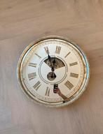 Mooie wandklok spiegel goud/brons, Ophalen, Zo goed als nieuw, Analoog, Wandklok