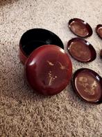 Vintage/ antieke Japanse lakdoos met 12 onderzetters, Antiek en Kunst, Ophalen