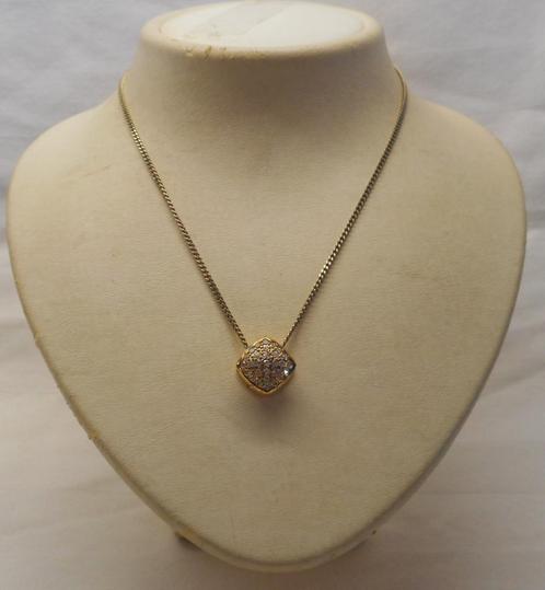Zilveren goud vergulde ketting met hanger nr.989, Sieraden, Tassen en Uiterlijk, Kettingen, Zo goed als nieuw, Zilver, Goud, Met hanger