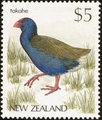 NIEUW-ZEELAND 5 - Dieren: vogel (tahake), Ophalen of Verzenden, Dier of Natuur, Postfris
