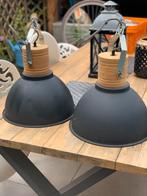 Hanglamp industrieel betonlook/hout, Huis en Inrichting, Lampen | Hanglampen, Gebruikt, Ophalen of Verzenden, Hout