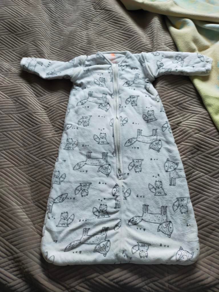 Hema winter slaapzak met afritsbare mouwen maat 68/80 vosjes, Ophalen, 70 tot 85 cm, Slaapzak