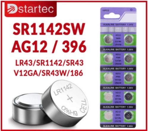 AG12 / SR1142(SW) / SR43 Alkaline - Knoopcel Batterijen 1,5V, Audio, Tv en Foto, Accu's en Batterijen, Nieuw, Ophalen of Verzenden
