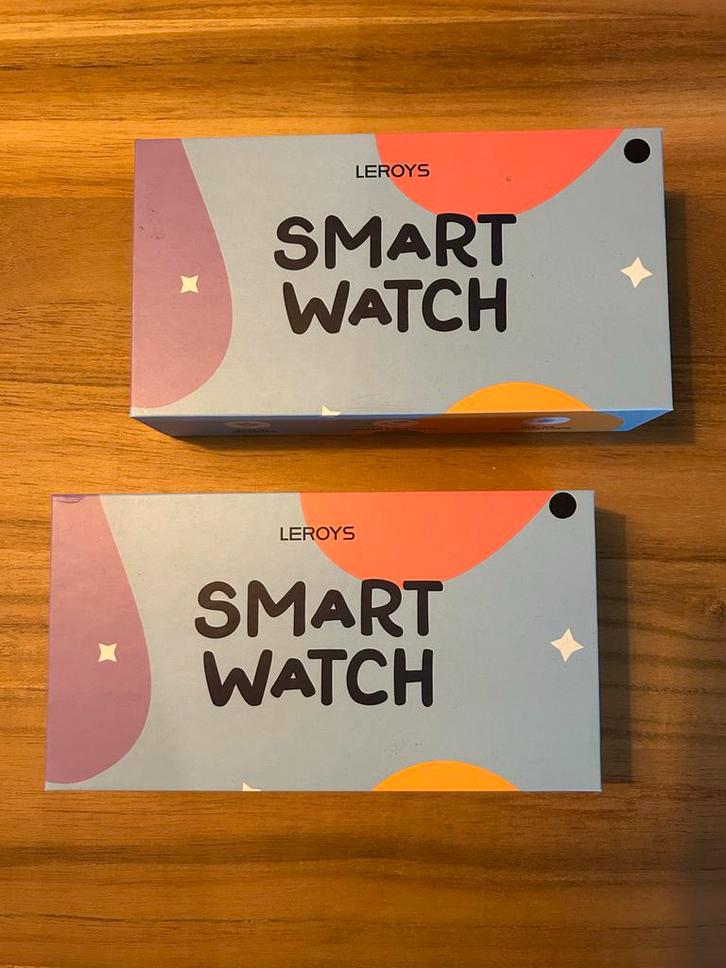 2x Leroys Smart Watch - Zwart, Sieraden, Tassen en Uiterlijk, Smartwatches, Zo goed als nieuw, Android, Zwart, Hartslag, Waterdicht