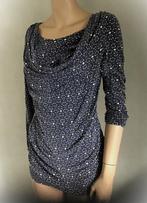 Shirt met watervalkraag, Maat 38/40 (M), Blauw, Ophalen of Verzenden, Lange mouw